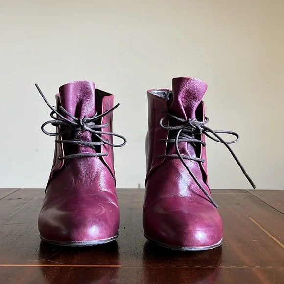 Zinda - Wedge ankle boot, cherry purple - Made in Spain - 39 / US 9 - Picture 4 of 6